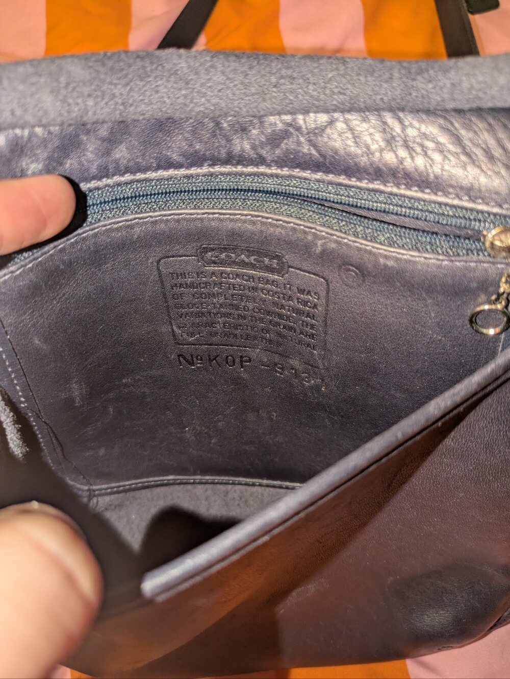 Vintage Coach Blue Leather Hippie Flap Purse - Picture 4 of 8